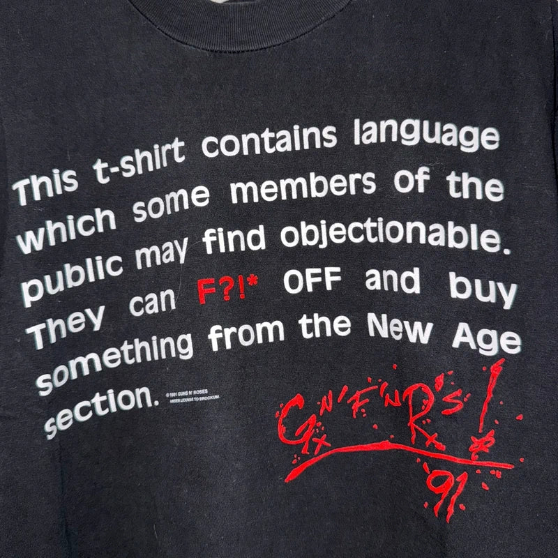 Vintage 90s 1991 Guns N’ Roses Use Your Illusion T-Shirt, Large, Single Stitch - Very Rare