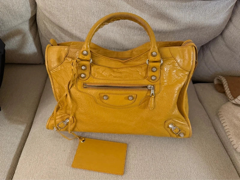 Authentic Balenciaga City Bag in Medium (Mustard Yellow)