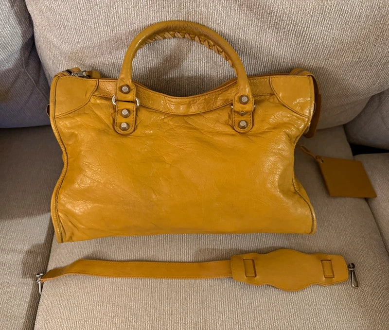 Authentic Balenciaga City Bag in Medium (Mustard Yellow)