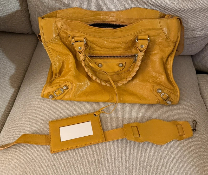 Authentic Balenciaga City Bag in Medium (Mustard Yellow)